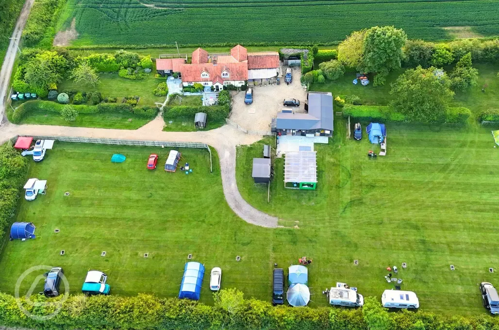 Bird's eye view of the campsite