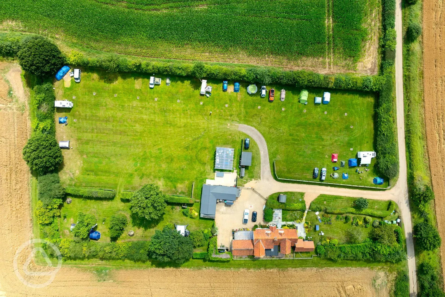 Bird's eye view of the campsite