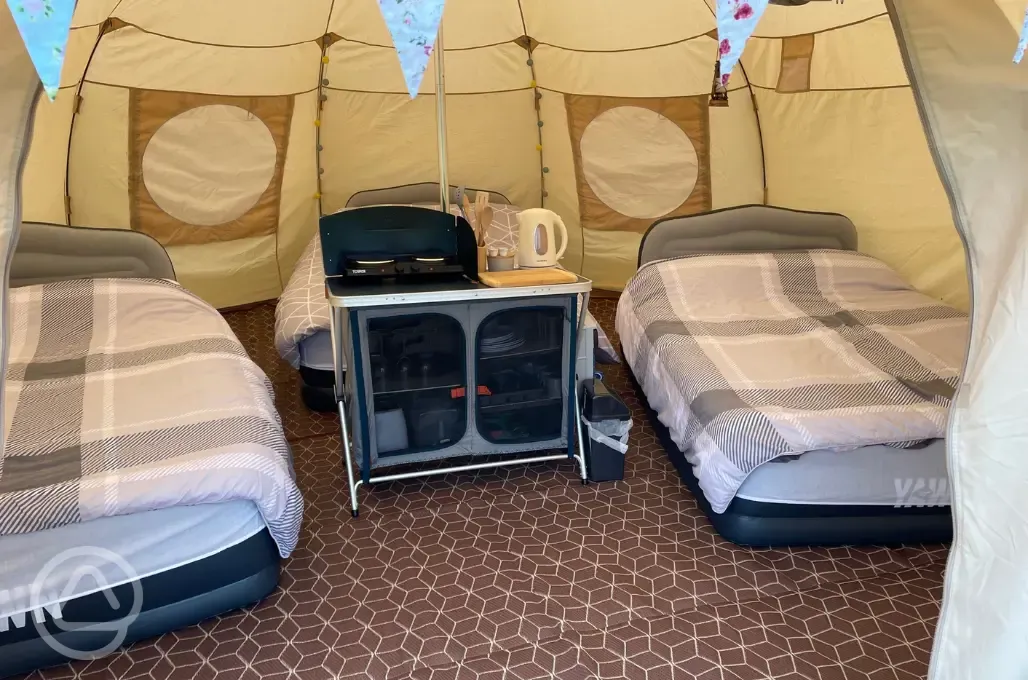 Star bell tent interior