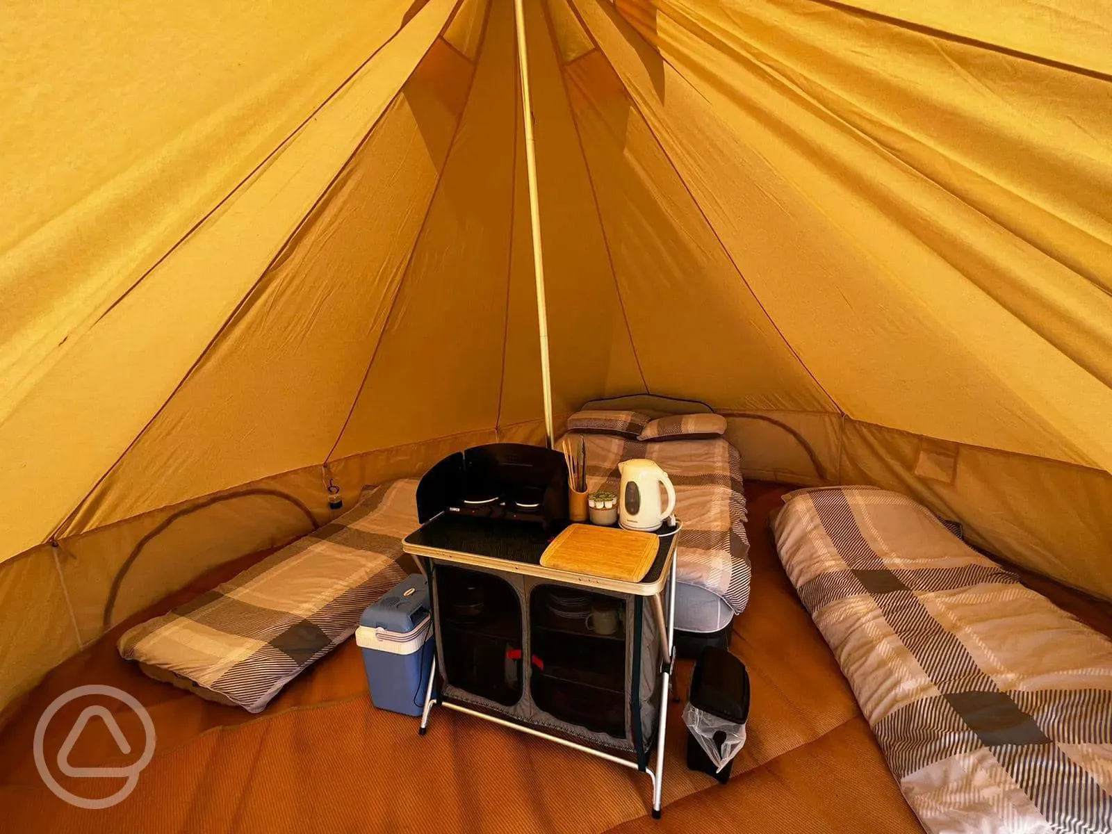 Star bell tent interior