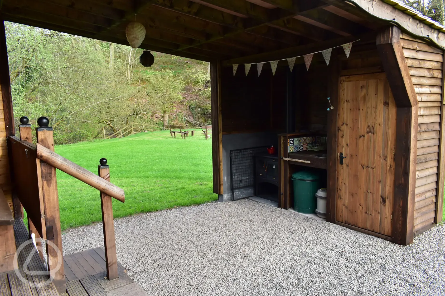 Cabin outdoor kitchen area