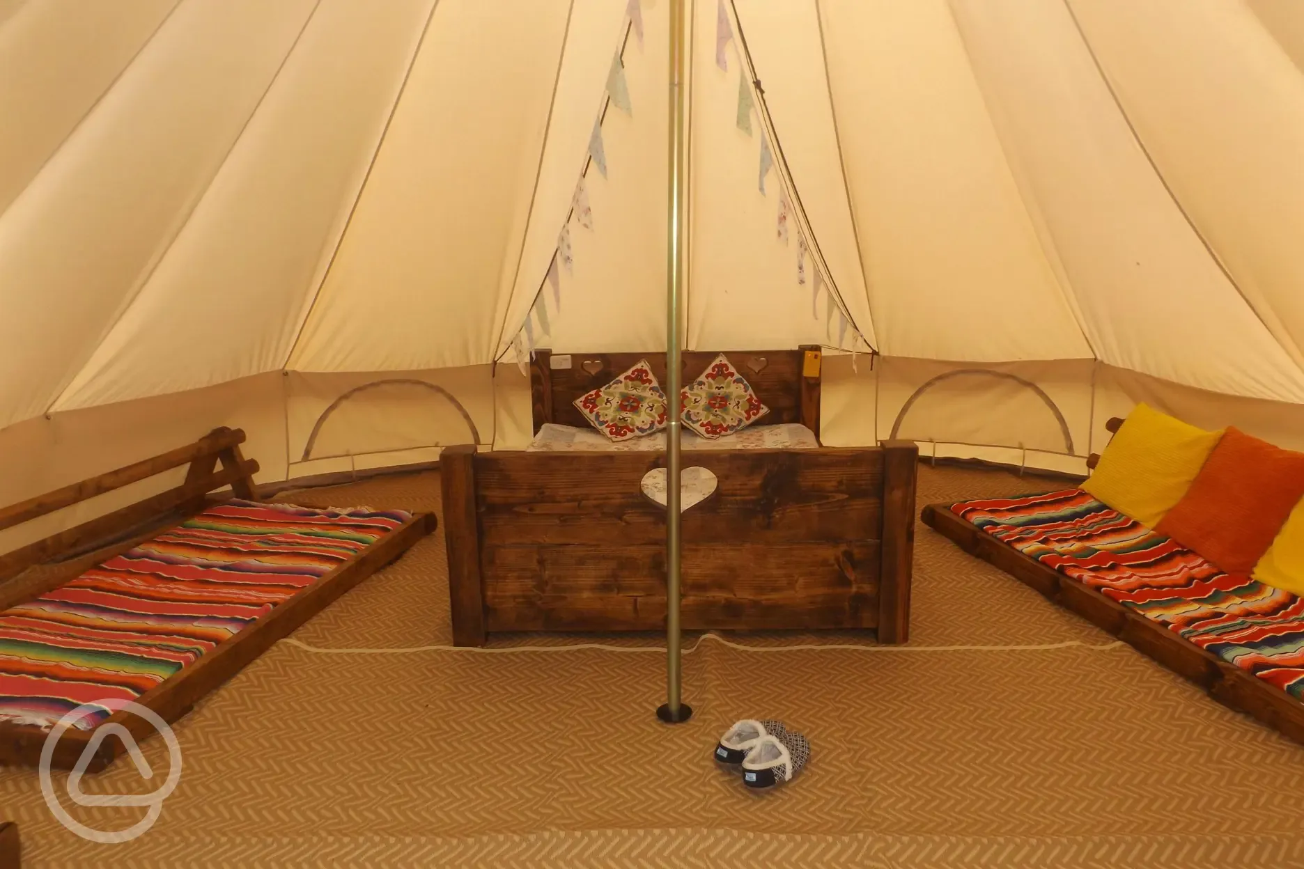 Large bell tent interior