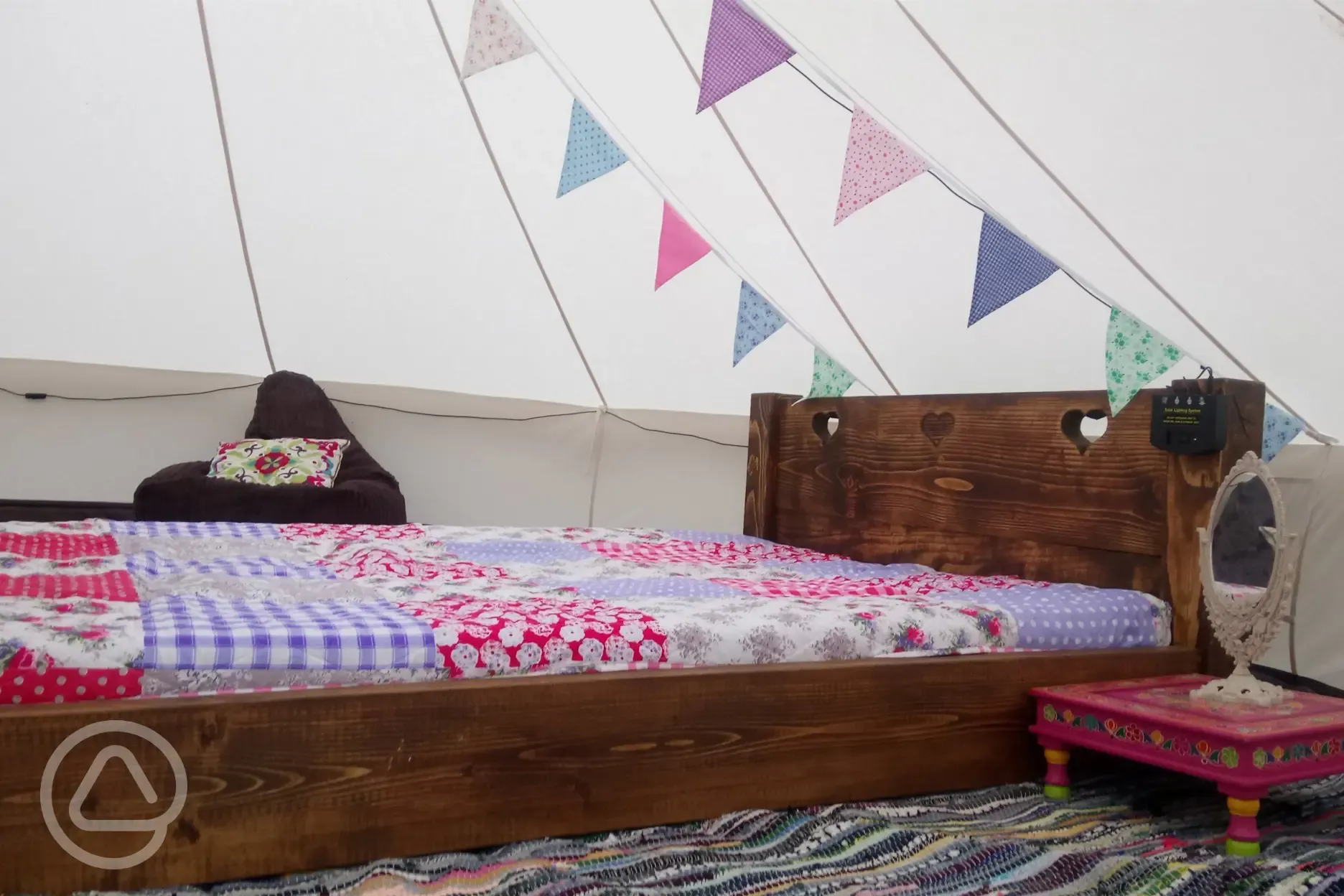 Boutique bell tent interior