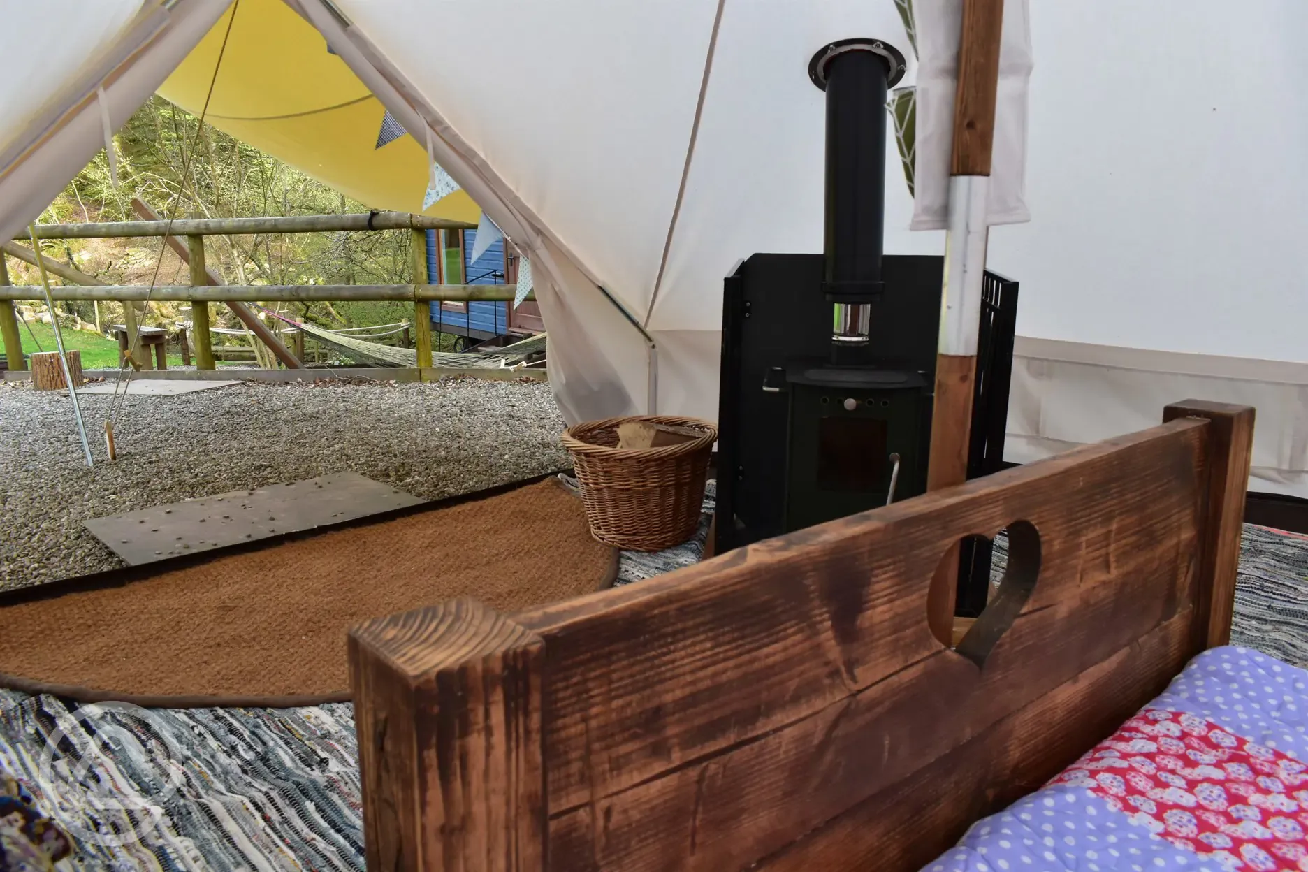 Boutique bell tent interior