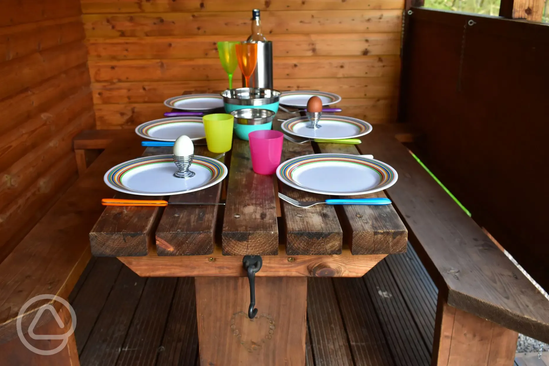 Cabin outdoor dining table