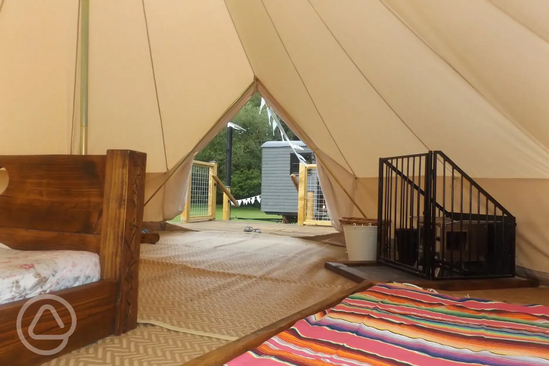Large bell tent interior