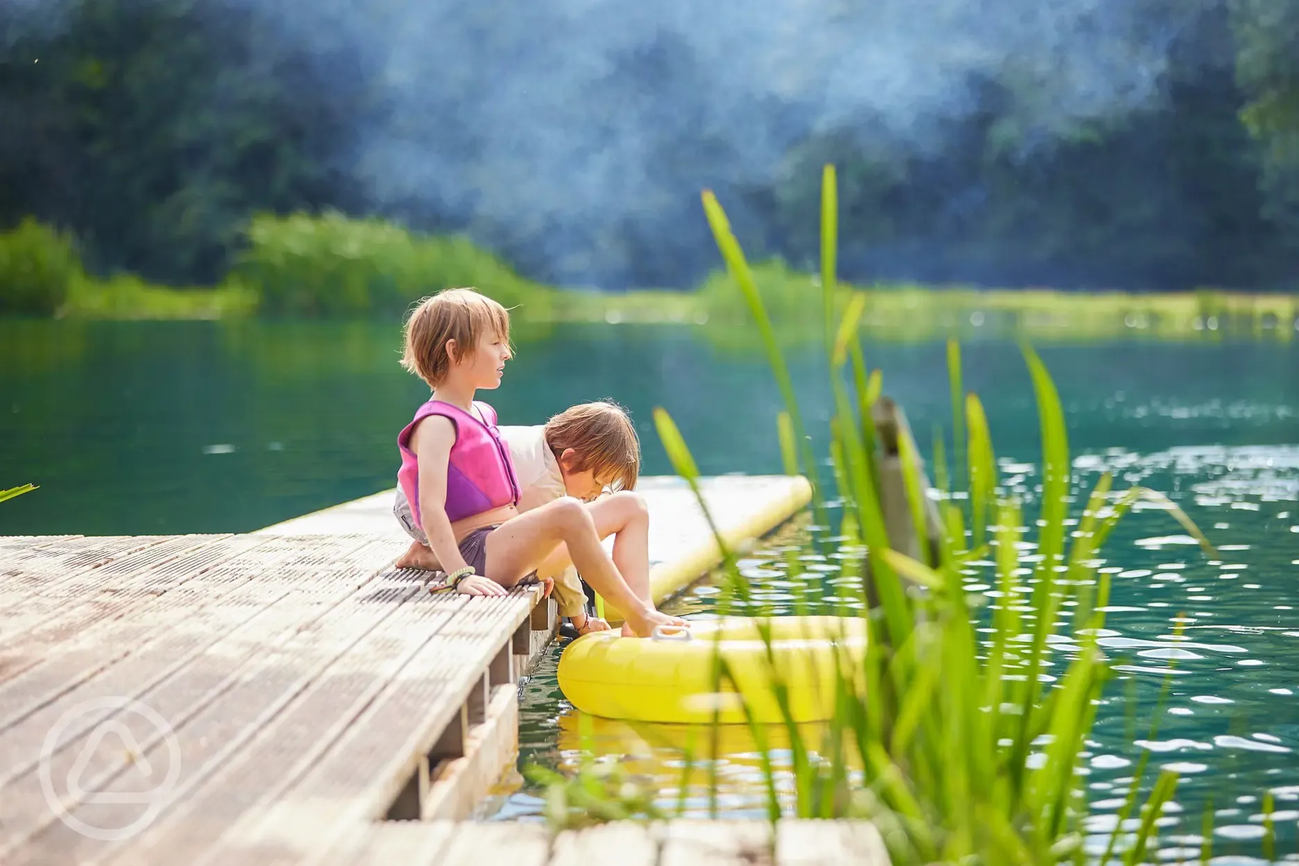 Children at the lake
