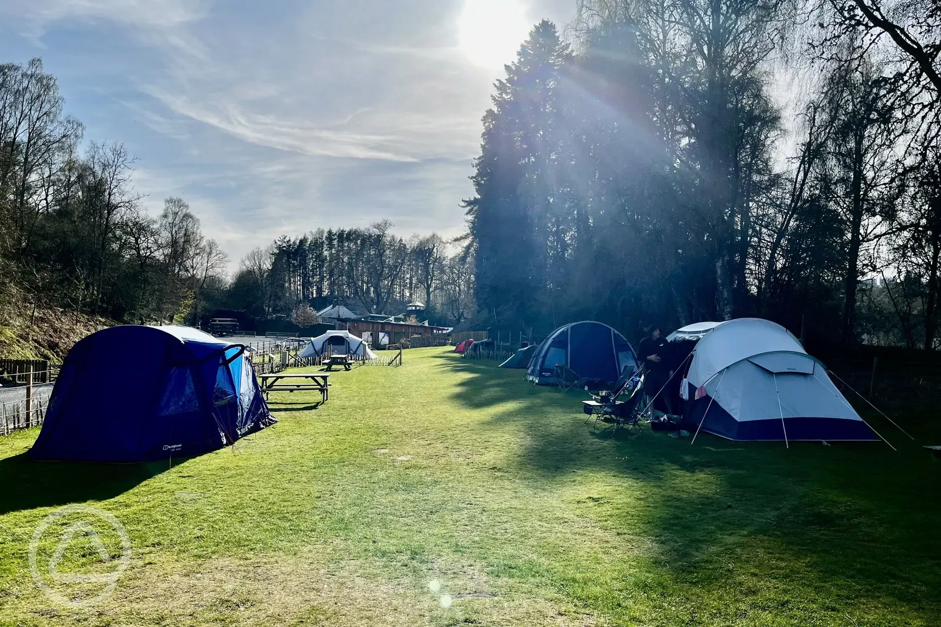 Electric and non electric tent pitches