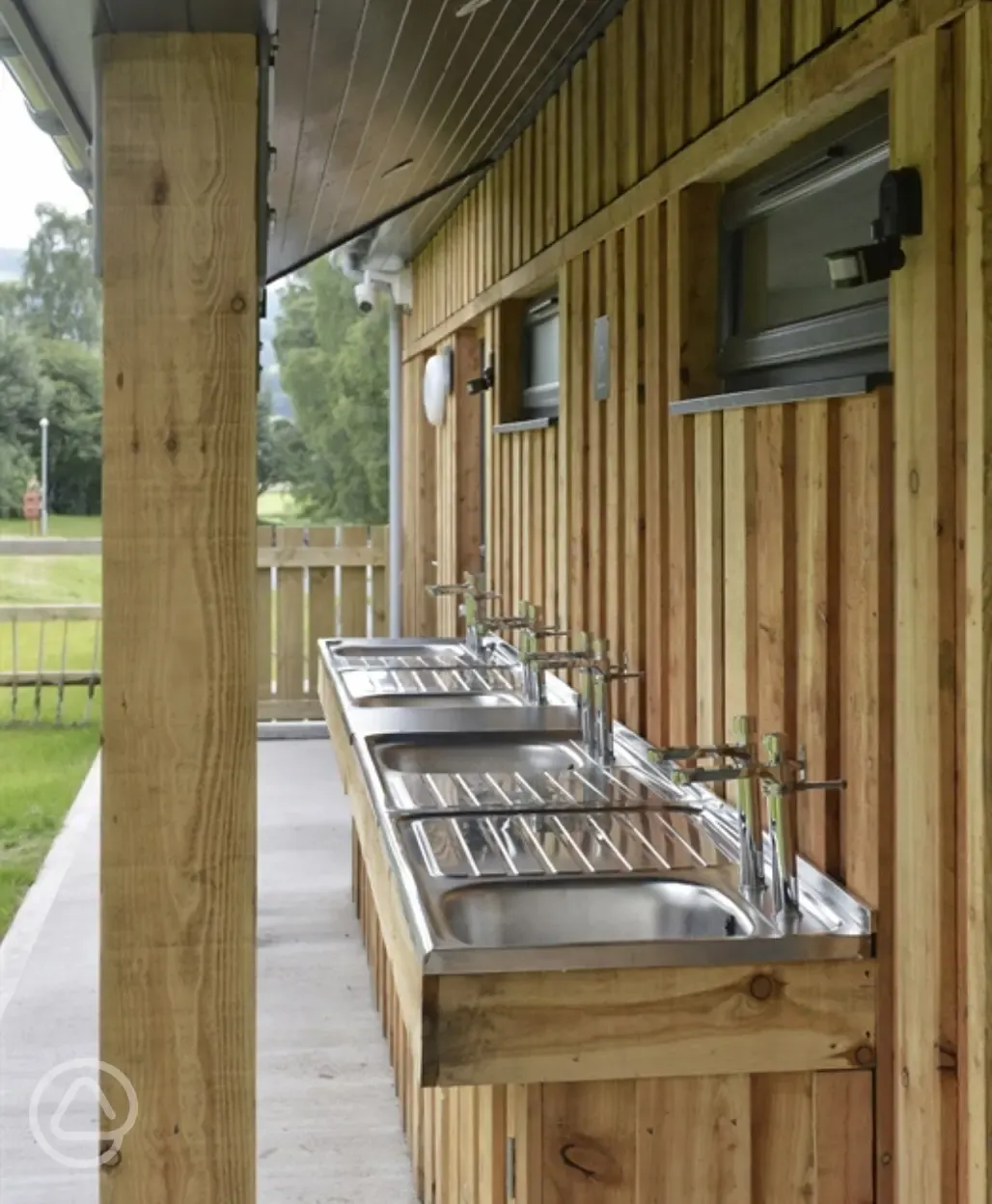 Outdoor washing up area