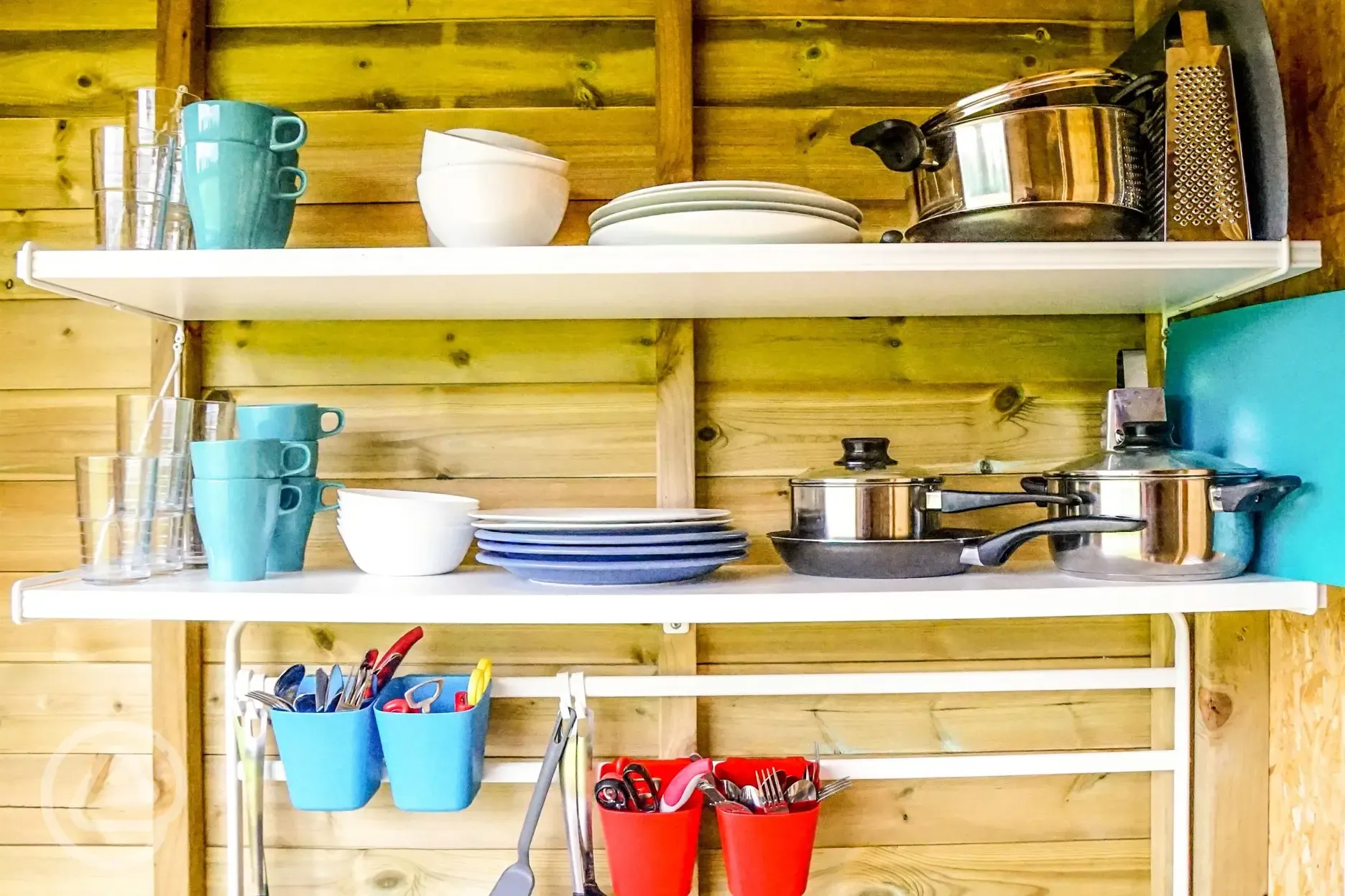 Private washing up area and kitchen equipment