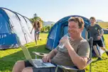 Grass camping pitches with free WiFi available