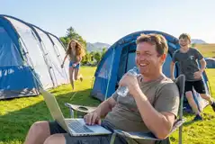 Grass camping pitches with free WiFi available