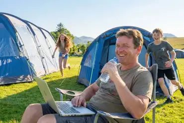 Grass camping pitches with free WiFi available