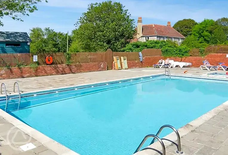 Heated outdoor swimming pool
