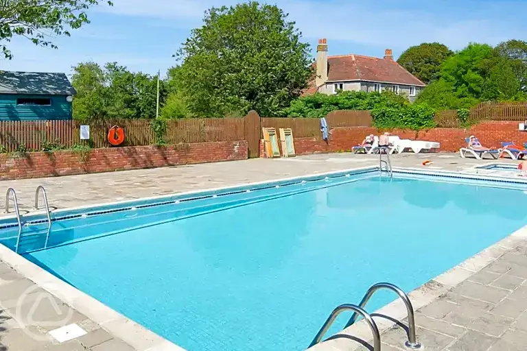 Heated outdoor swimming pool