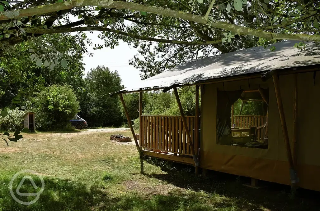 Safari tent exterior 