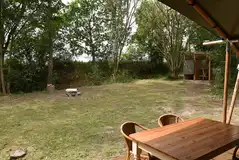 Western decking and camp fire area with private facilities