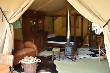 Safari tent interior 