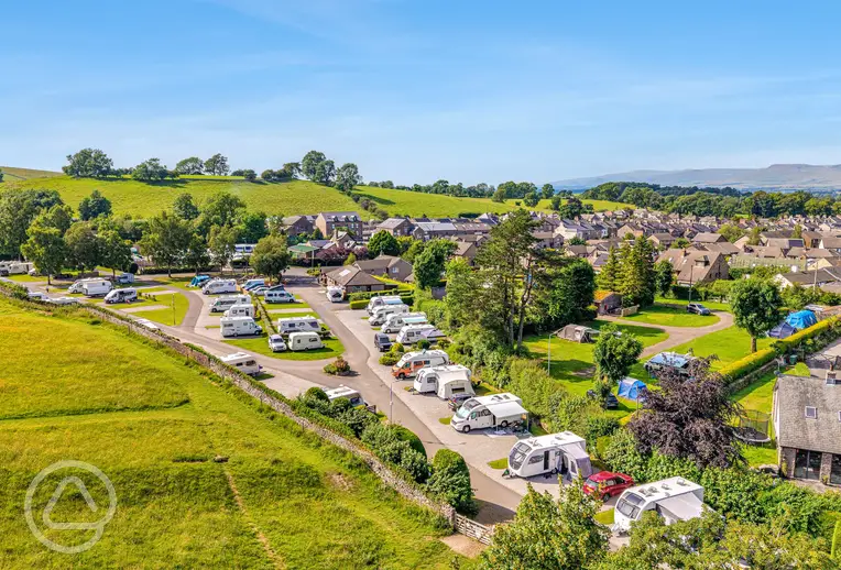 Aerial of Pennine View Park on the edge of Kirkby Stephen