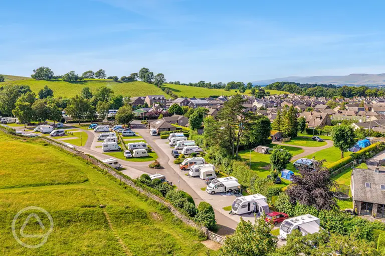 Aerial of Pennine View Park on the edge of Kirkby Stephen