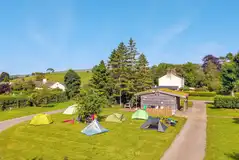Grass camping area for tents