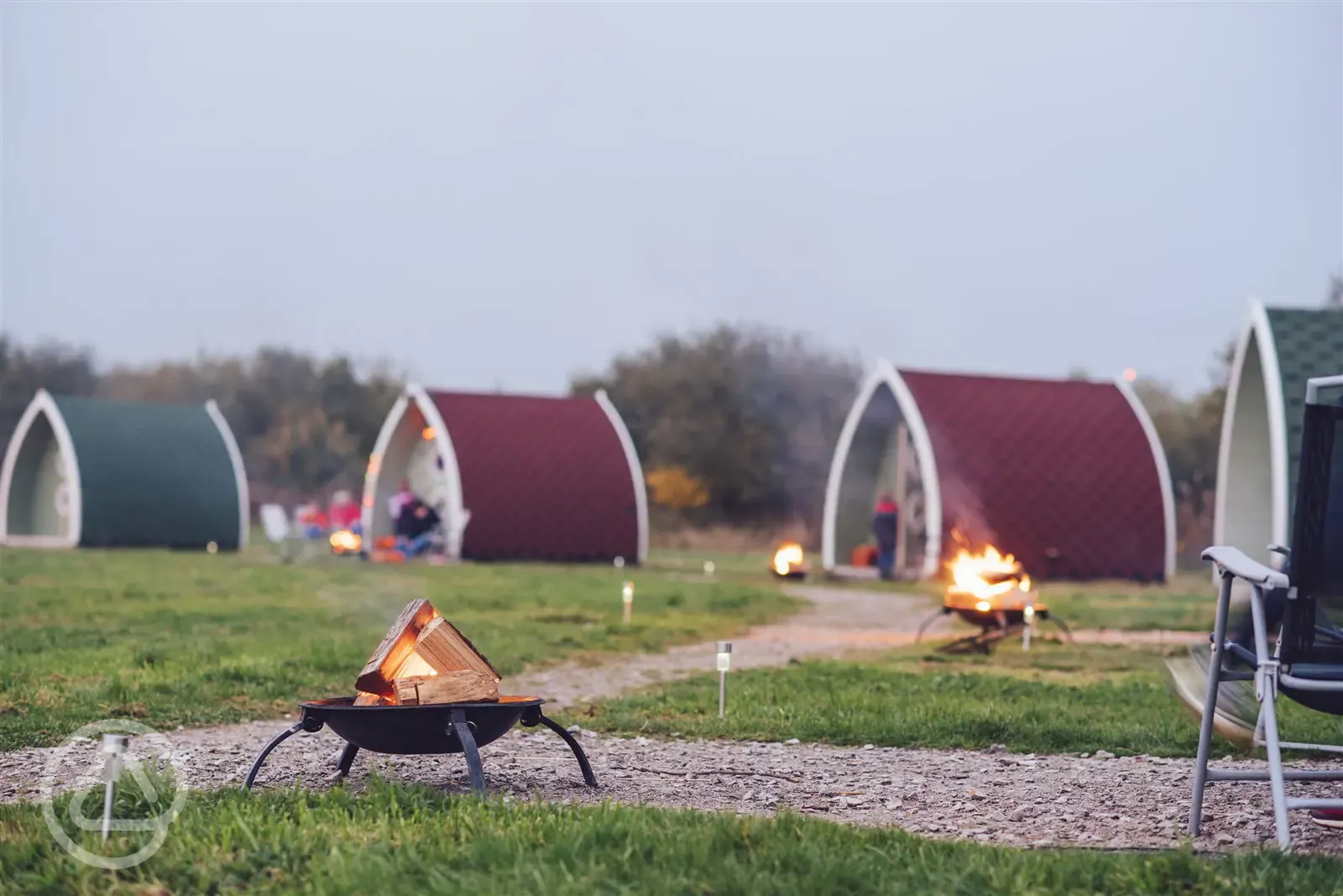 Camping pods and fire pits