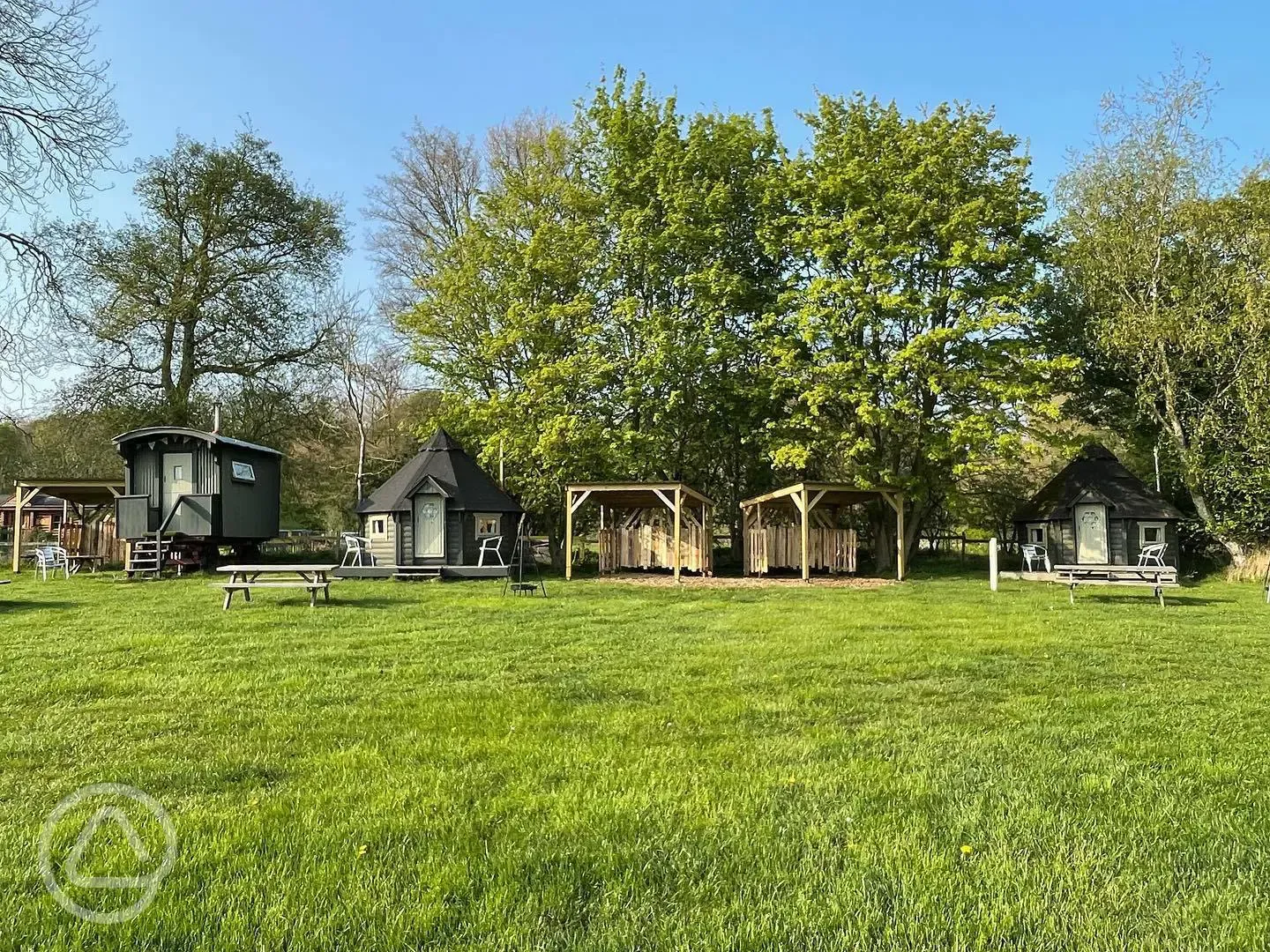 Hay Cart and Pixie Hut Glamping plus shelters