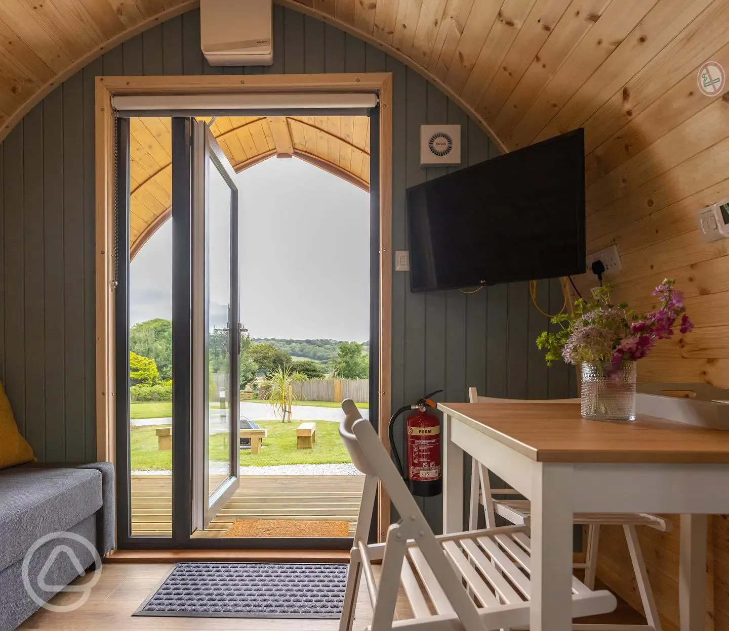 Four person pod interior