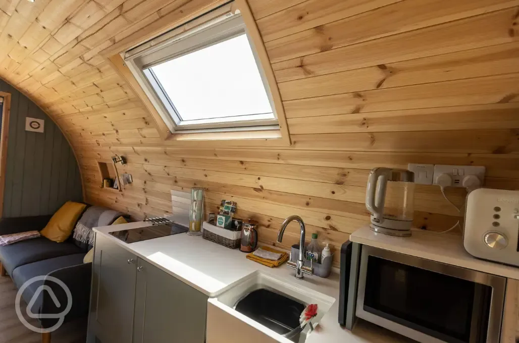 Maple and Hazel pod kitchenette