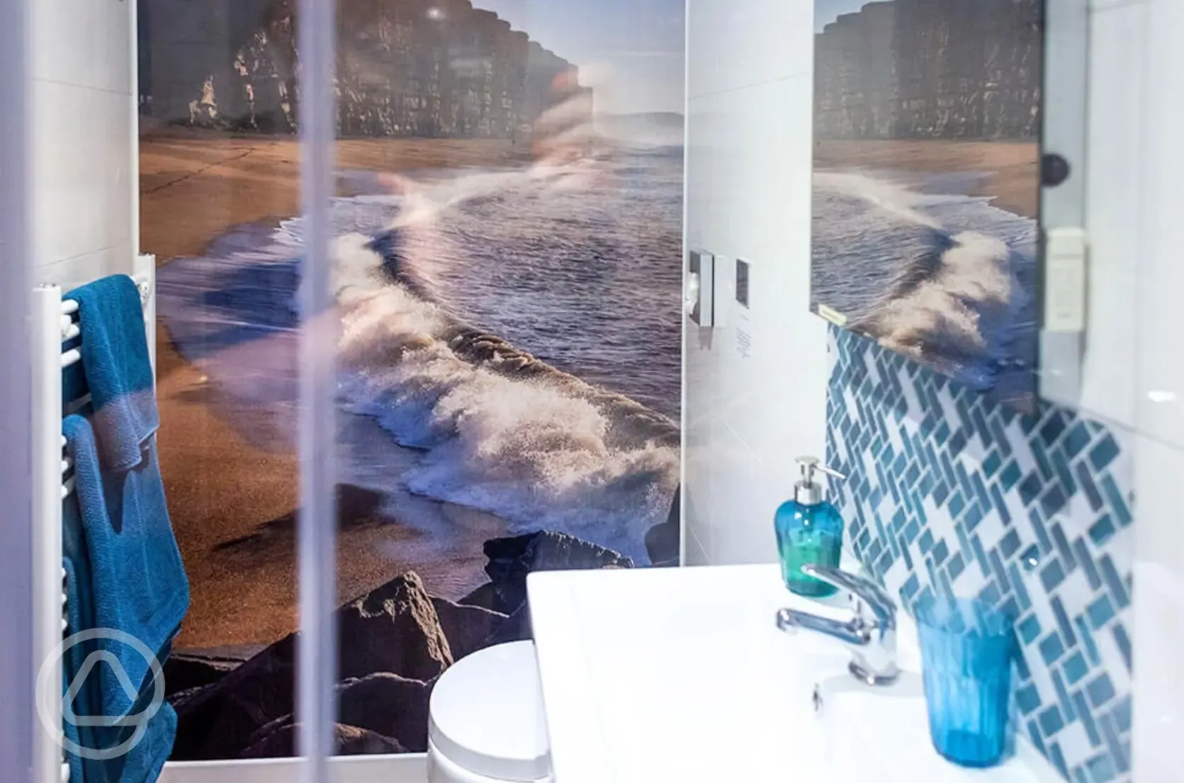 Private allocated glamping facilities - toilet and shower
