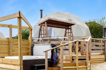 Glamping dome and hot tub
