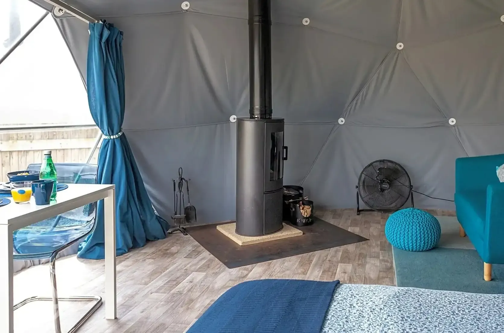 Glamping dome interior