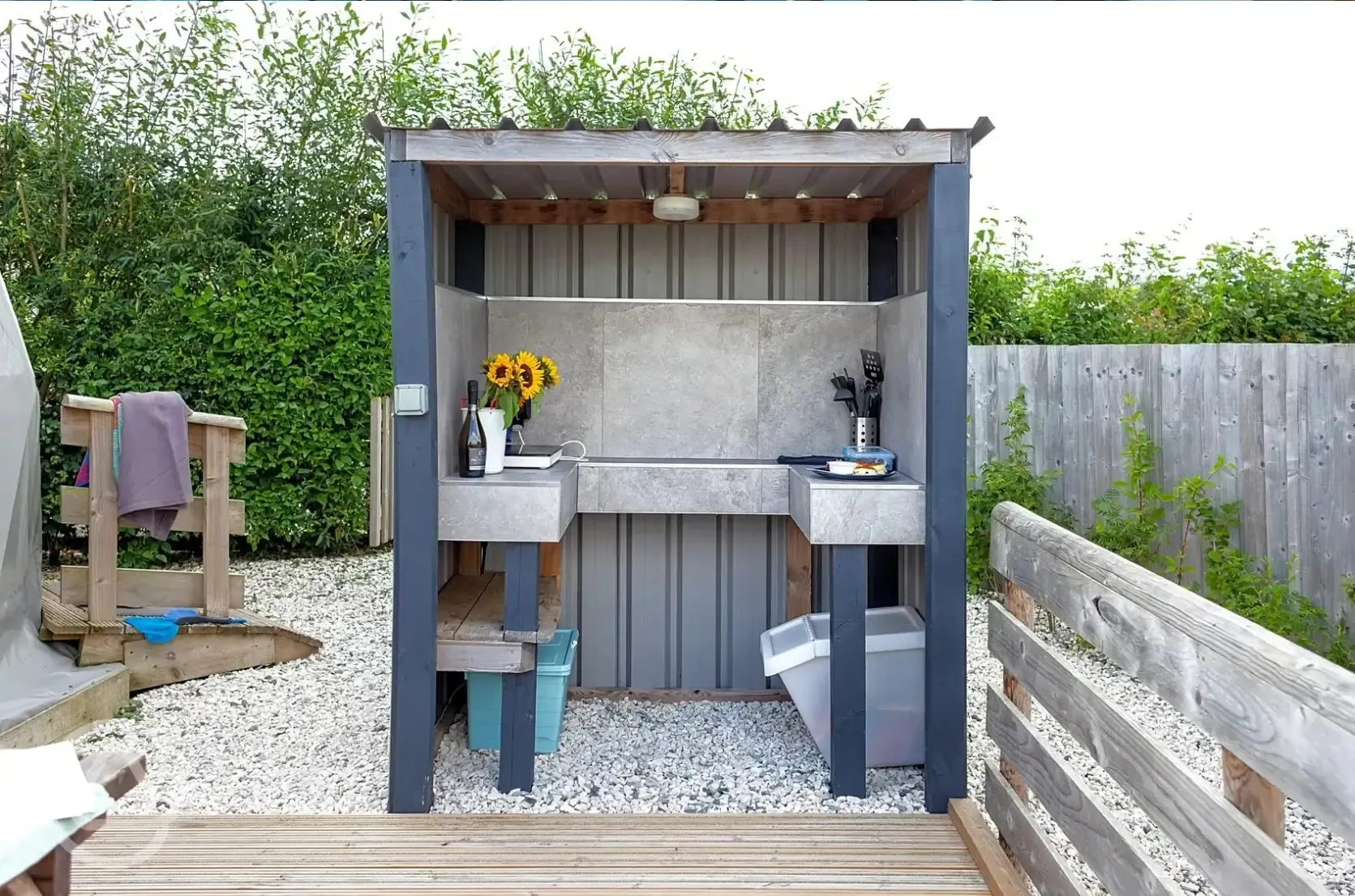 Yurt outdoor kitchen