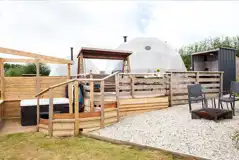 Glamping dome and hot tub