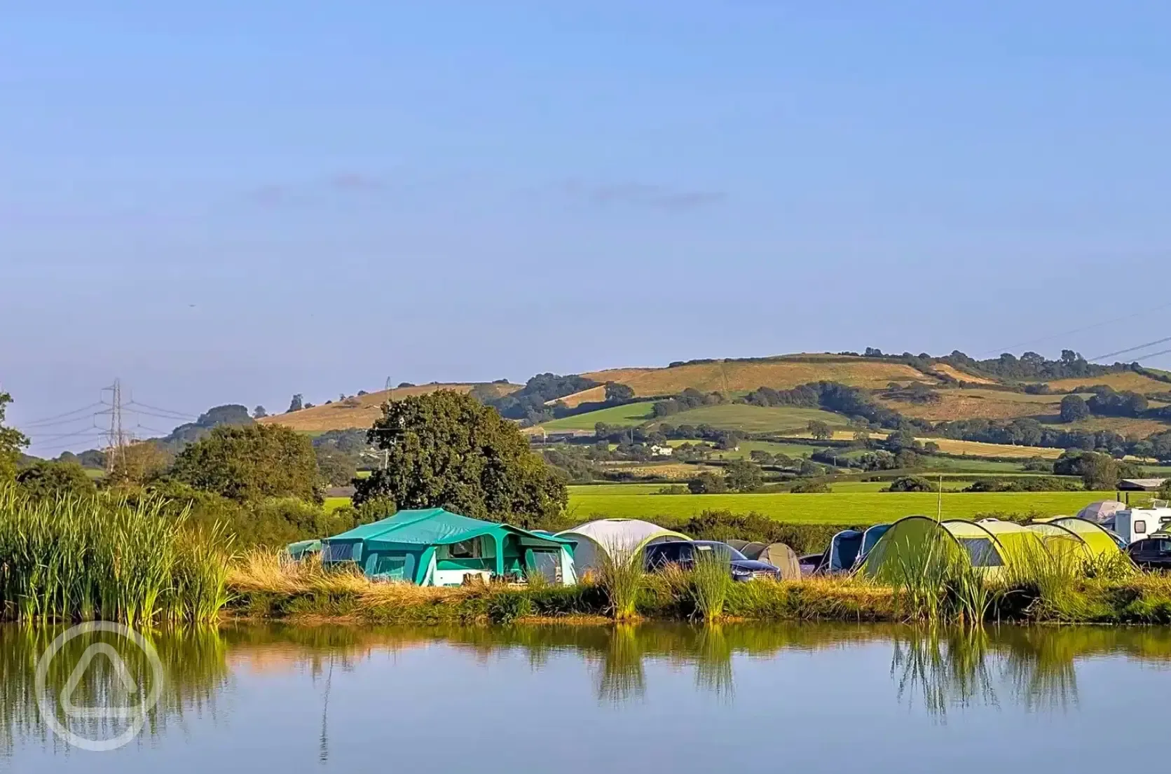 Camping field by the fishing pond