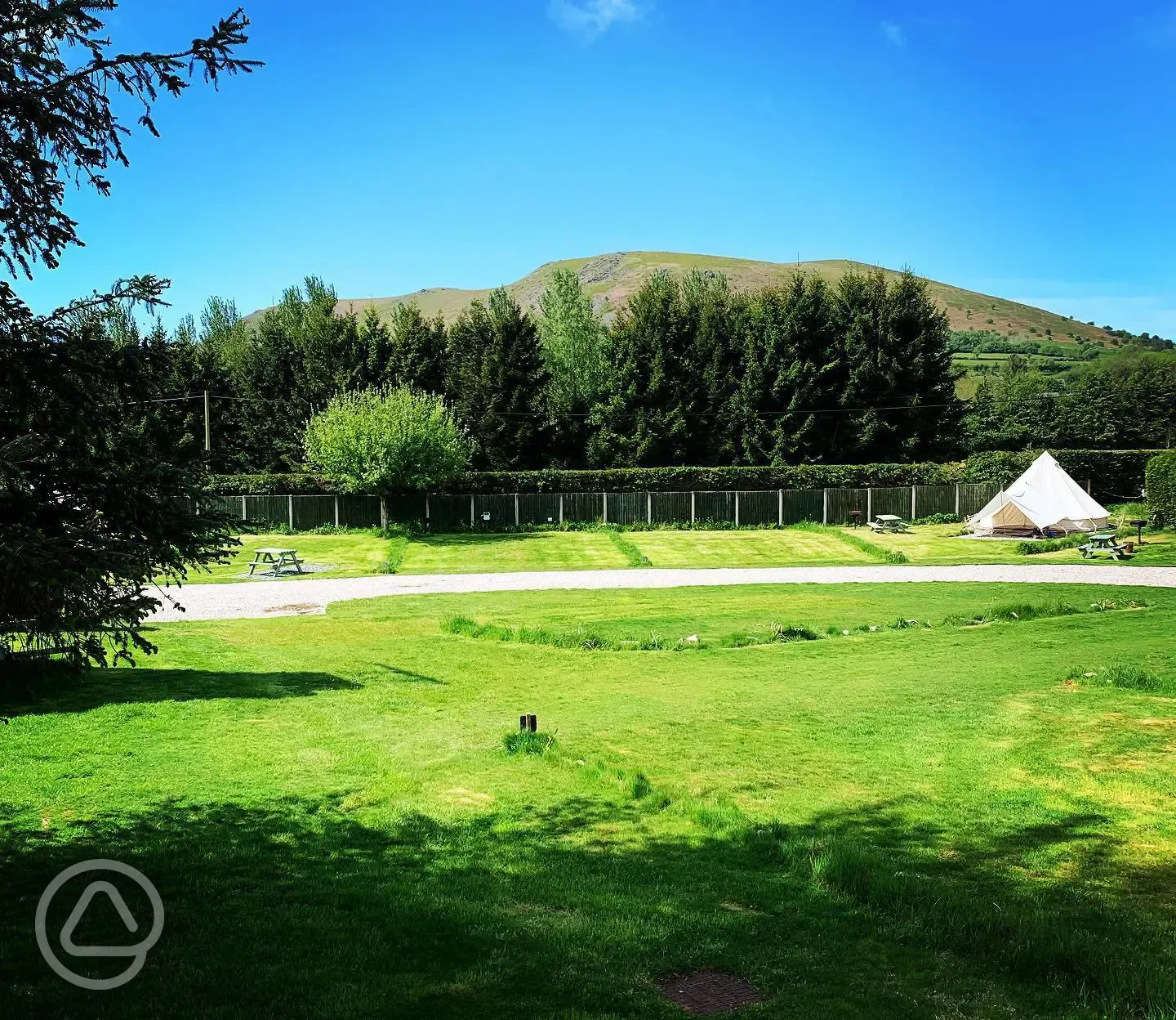 Grass pitches and bell tents
