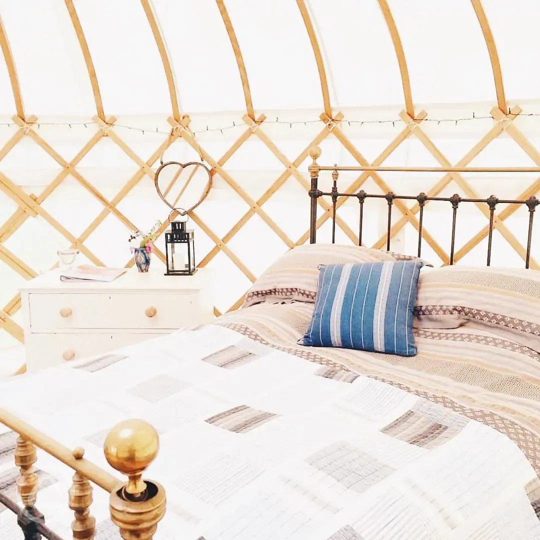 Yurt interior Tremeer Farm