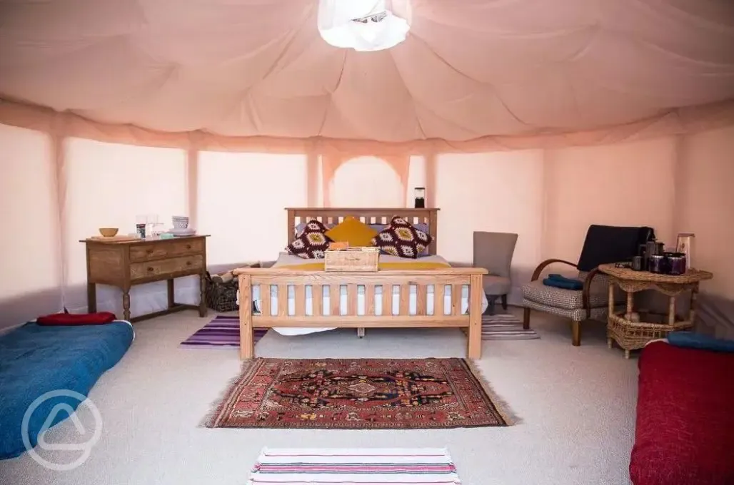 The garden yurt interior