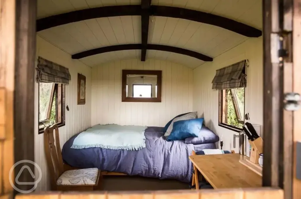 Shepherd's hut interior