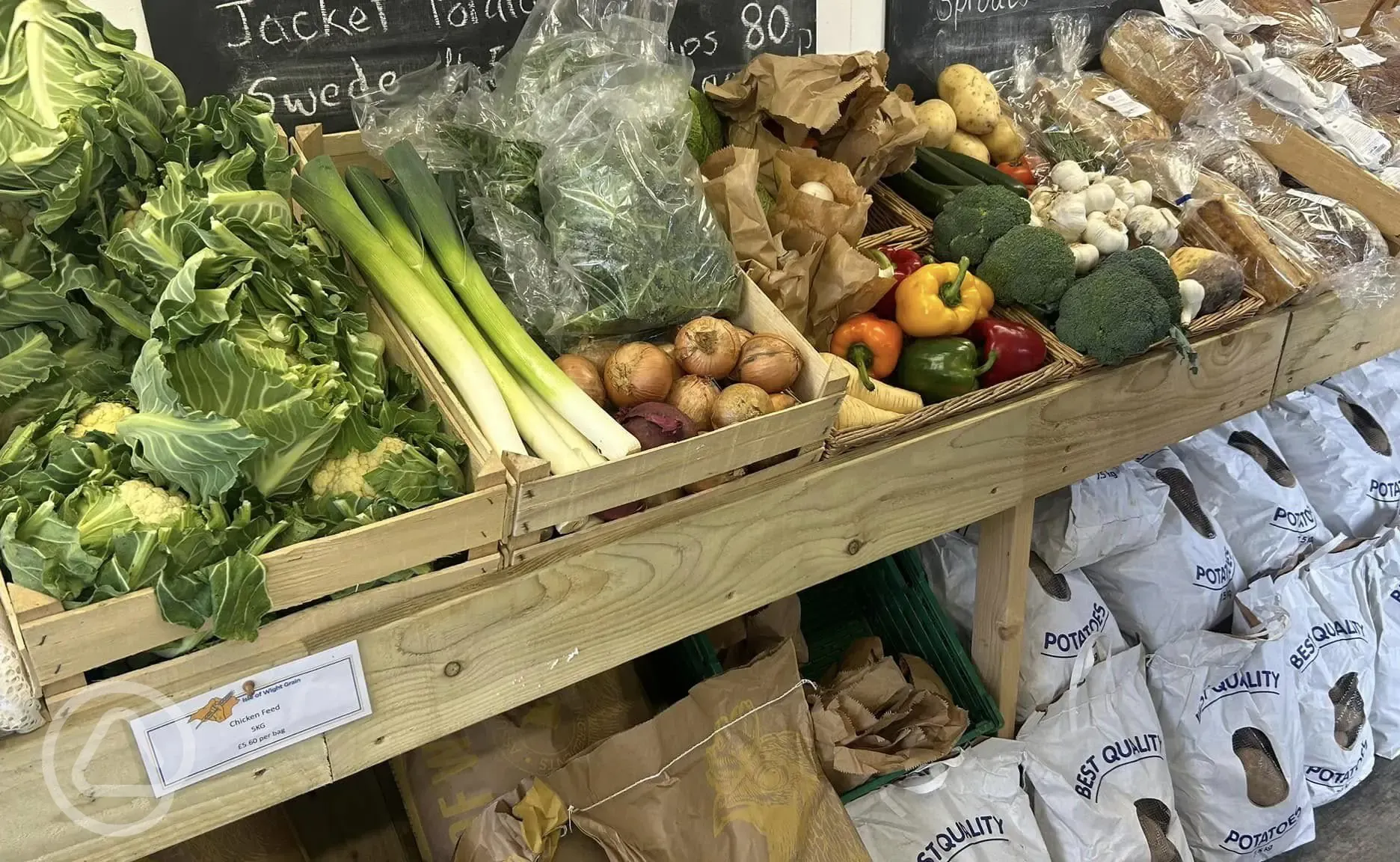 Local produce inside the farm shop Local produce inside the farm shop
