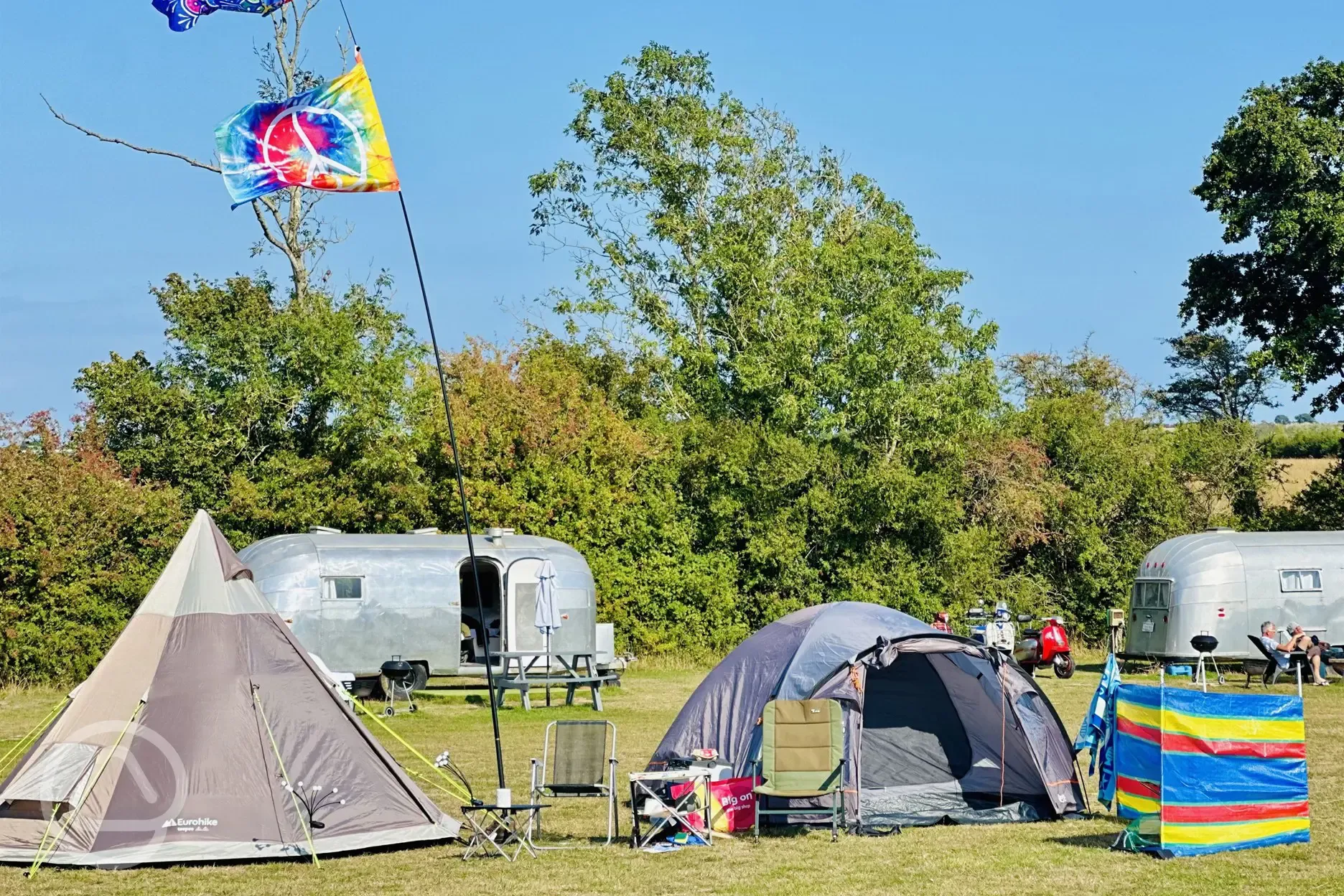 Non electric grass pitches and vintage American Airstreams Non electric grass pitches and vintage American Airstreams