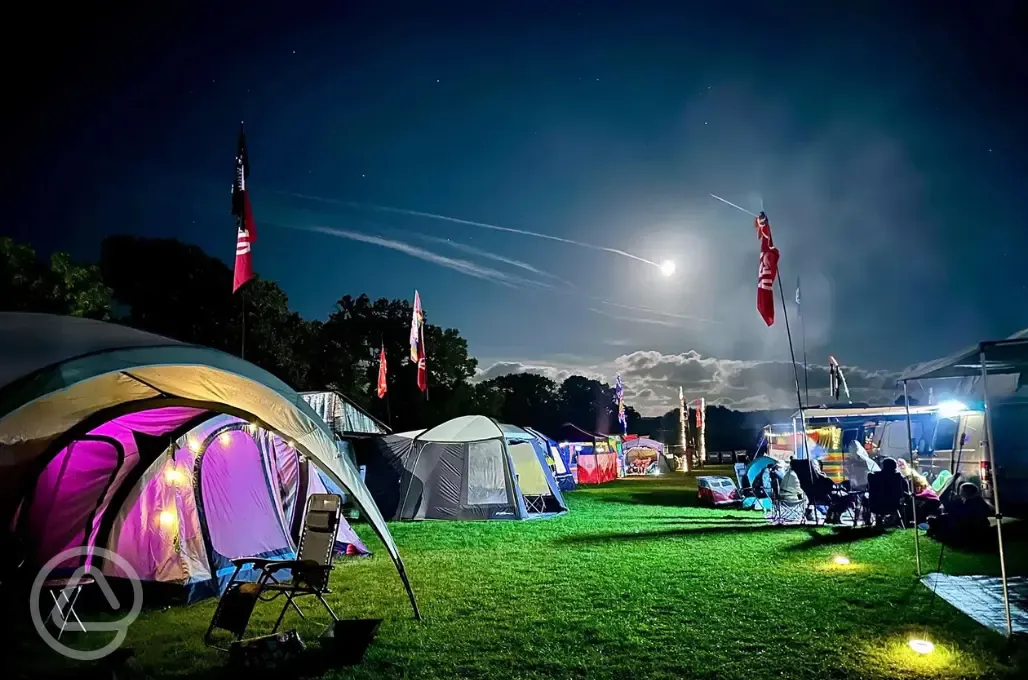 Non electric grass pitches at night