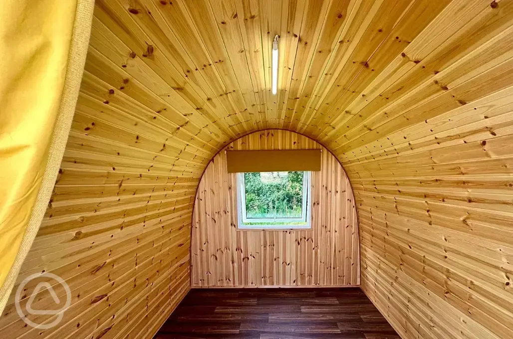 Camping pod interior