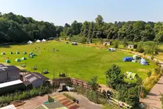 Overview of the Upper Camping Meadow with non electric pitches Overview of the Upper Camping Meadow with non electric pitches