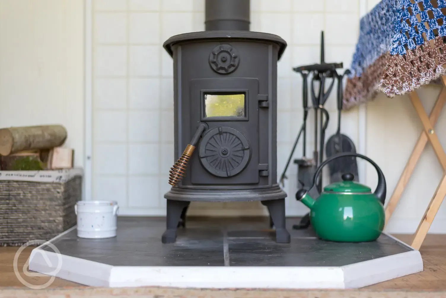 Stove in glamping accommodation
