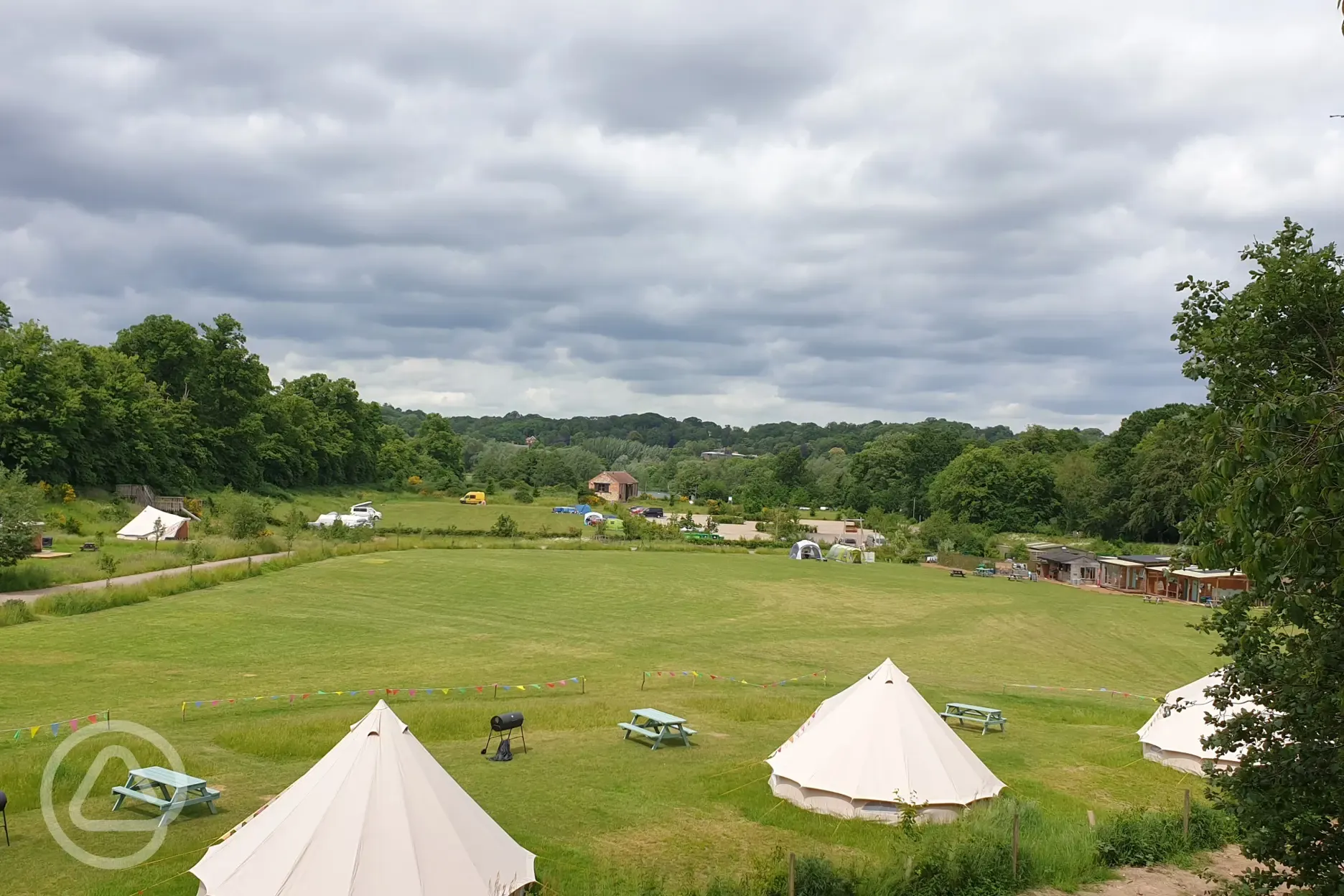 Bell tents and camping area
