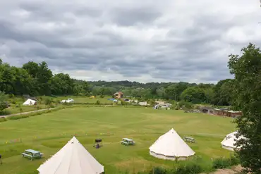 Bell tents and camping area