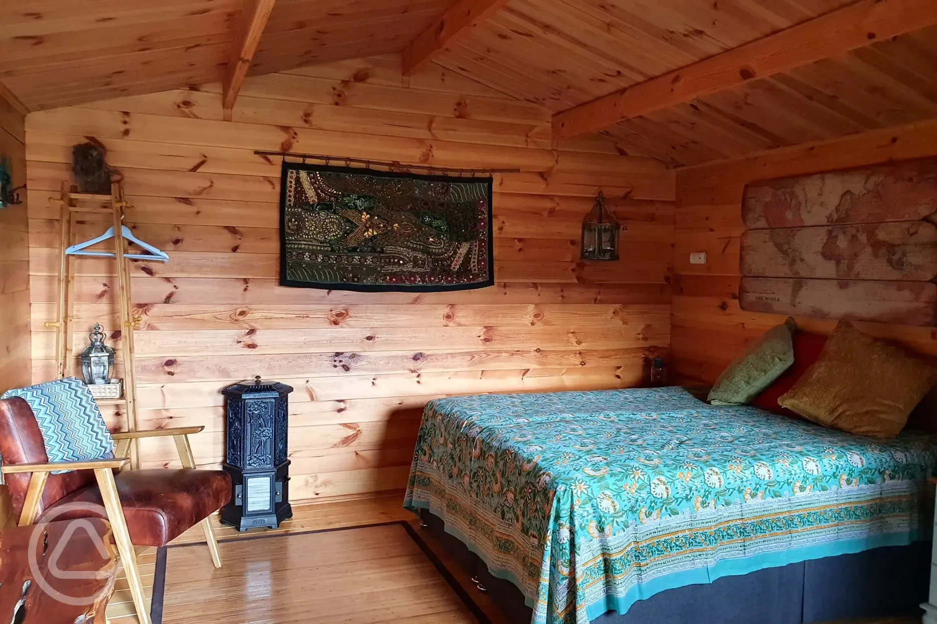 Cherry Tree glamping cabin interior 