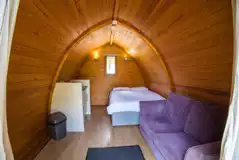 Camping mega pod double and sofa bed (bedding not provided) Camping mega pod double and sofa bed (bedding not provided)