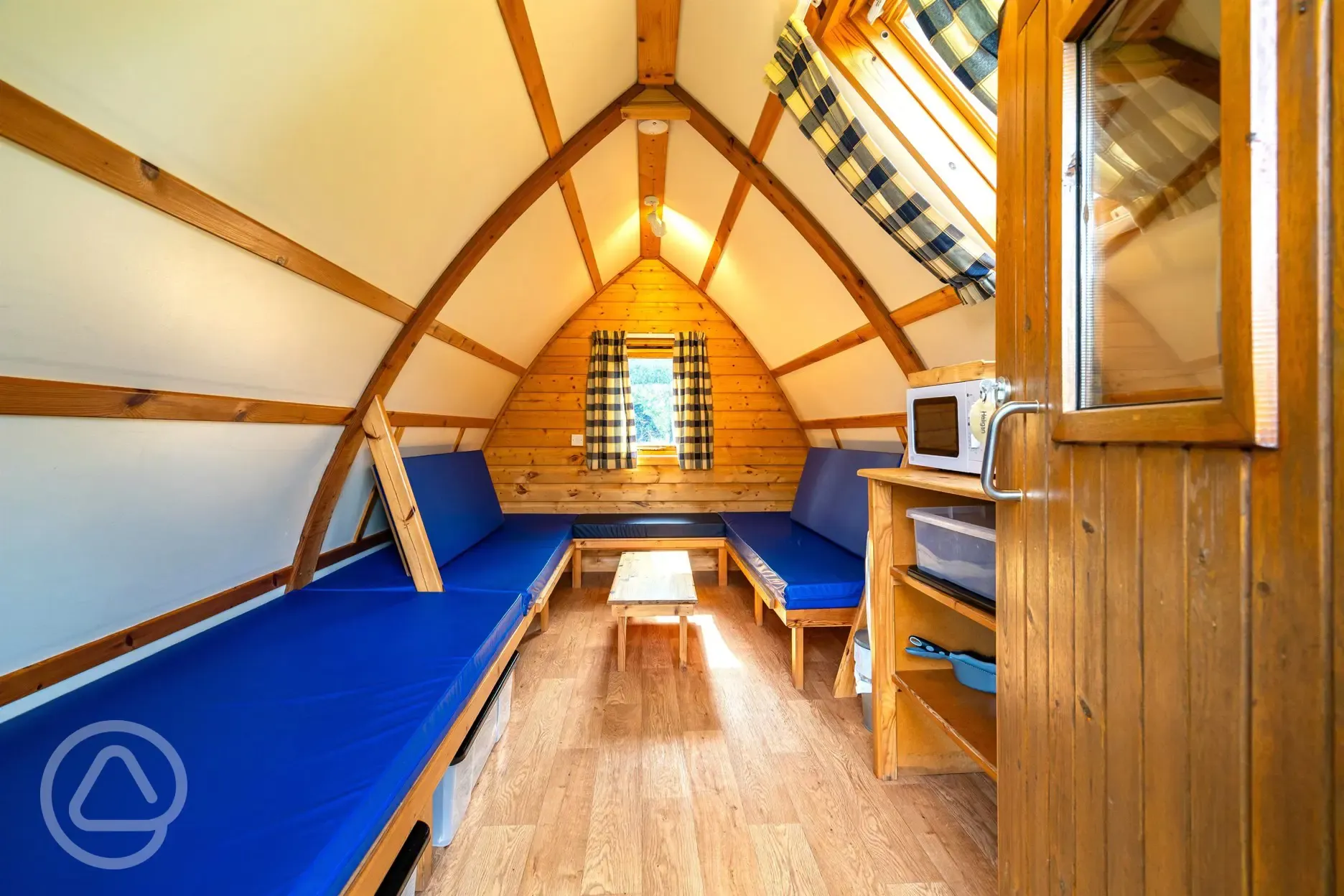 Wigwam camping cabin interior